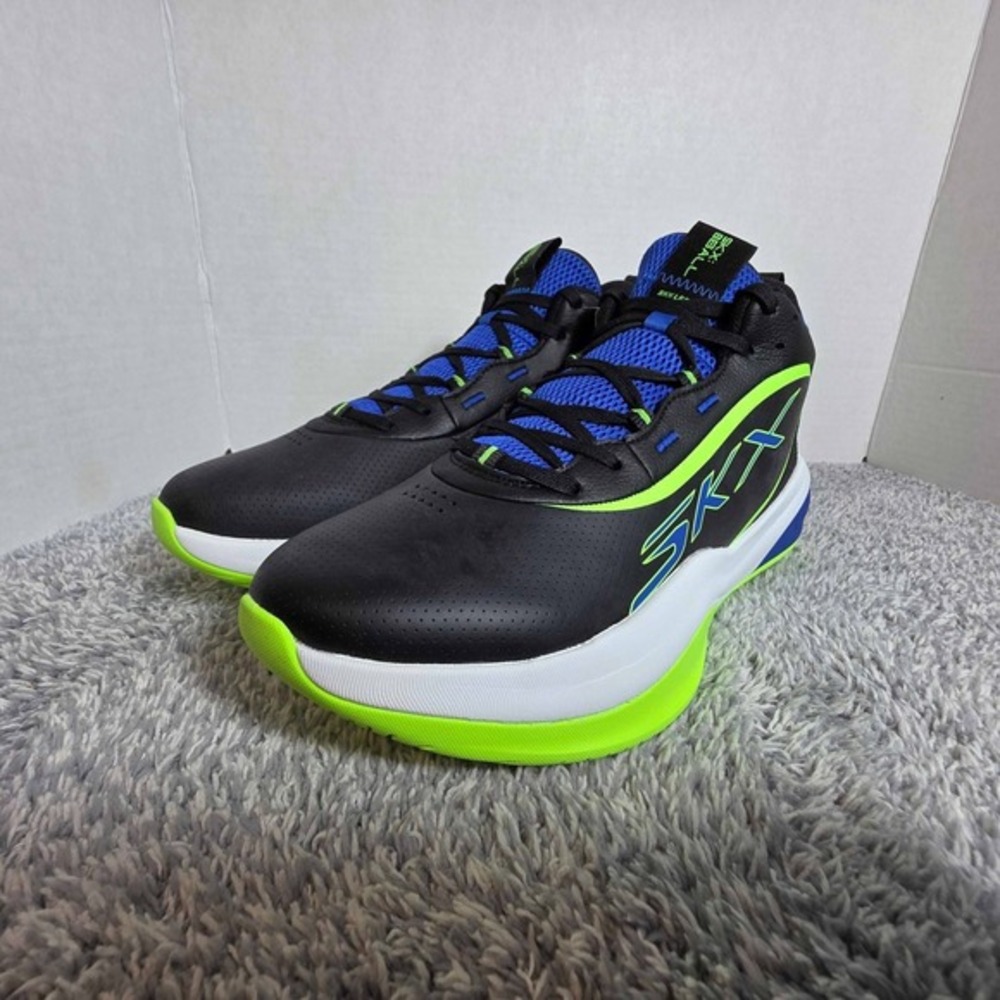 Skechers Basketball SKX League High Top‎ Sneakers Men's 10 Black Blue 253010 NWT